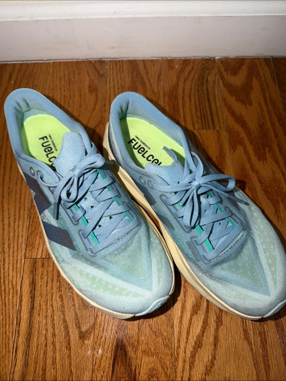 New Balance Light Blue and Mint FuelCell Running Shoes